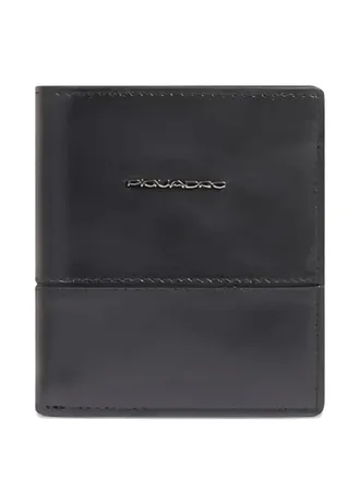 Piquadro logo cardholder wallet - men - Leather/Polyester - One Size - Black