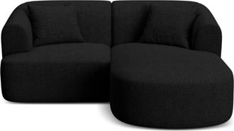 Cosmopolitan Design Sof&aacute; esquinero derecho modular 3 plazas tejido estructural negro