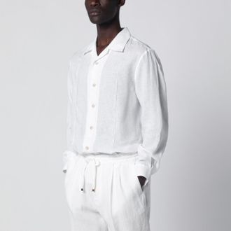 Brunello Cucinelli Camicia bianca in lino East Fit