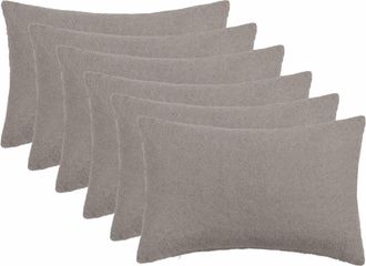 vidaXL Funda De Almohada 6 Pcs Heerlen Gris Claro 30 X 50 Cm Boucl&eacute; Vidaxl