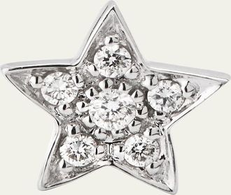 Sydney Evan 14k White Gold Pave Star Stud Earring, Single