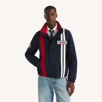 Nautica Mens Vertical Stripe Sailing Jacket