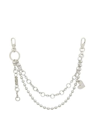 Diesel heart charm chain keyring - women - Zinc/Brass - One Size - Silver