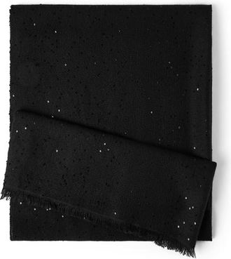 Brunello Cucinelli Cashmere and silk Diamond yarn scarf in Black at Nordstrom