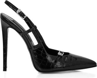 Philipp Plein Pumps con effetto coccodrillo 120mm - Nero
