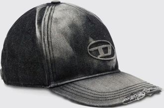 Diesel Cappello da baseball in denim distressed con logo Oval D
