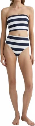 Bondi Born Stella Bikini Top In Navy Stripe