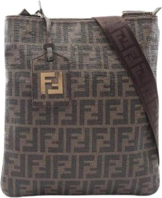 Fendi Pre-owned Zucca Coated Canvas Schoudertas - Dames - Vintage Schoudertas - Bruin - ONE Size - Vintage