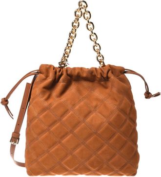 Baldinini Quilted Suede Crossbody Bag - Dames - Schoudertassen - Bruin - ONE Size - Leer - Tassen