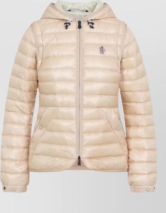 Moncler down quilted hooded parka coat