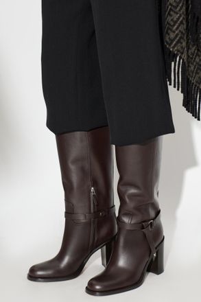 Fendi Dressage Heeled Boots, Womens, Brown