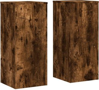 vidaXL Vidaxl - Plant Stands 2 pcs Smoked Oak 30x30x70 cm Engineered wood