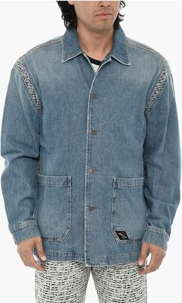 Diesel Denim Jacket D-ROLK-SP4 with Logo Buttons size L