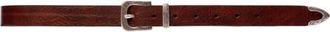 Black Suede Studio Rodeo Belt in Brown Leather/silver at Nordstrom, Size Medium