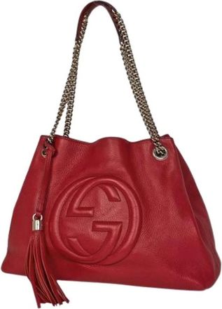 Gucci Pre-owned Shoulder Bags, female, Red, Size: ONE SIZE Pre-owned Soho Tote bag