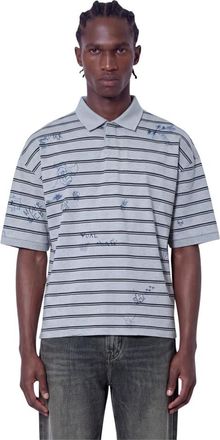 VETEMENTS Polo Scribbled - - Tops - Uomo - Grigio - S