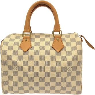 Louis Vuitton Azur Ivory White Coated Canvas Boston Bag (Pre-Owned)