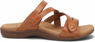 Taos Womens Double U Leather Strap Sandals In Caramel