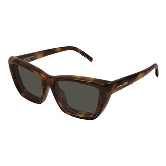 Saint Laurent SL 276 Mica Plump - Dames - Accessoires - Bruin - Maat: 55 MM Nylon