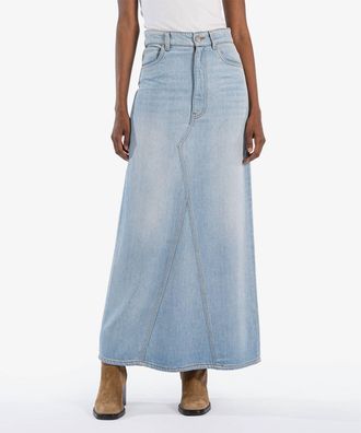 Kut from the Kloth Annalise Maxi Skirt In Light Wash