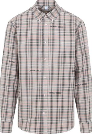 Off-white Flanellen Overhemd - Heren - Casual Overhemden - Veelkleurig - L - Katoen - Overhemden