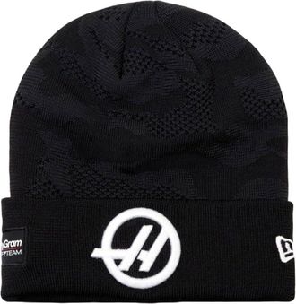 New Era Haas F1 Team Black Camo Cuff Beanie Hat, 2025 Collection