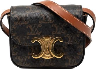 Celine Pre-owned Celine Mini Triomphe Coated Canvas Claude Crossbody Ladies EZ7KX782LM26NR6T