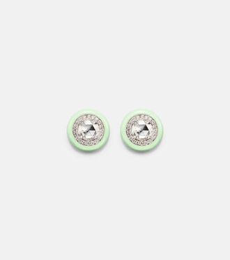 Kamyen Jewellery 18kt white gold earrings with diamonds and enamel