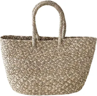 Indego Africa Braided Raffia Tote Sage and Natural in Green And Natural at Nordstrom, Size Medium