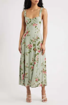 Reformation Lela Floral Print Midi Dress in Chorus at Nordstrom, Size 12