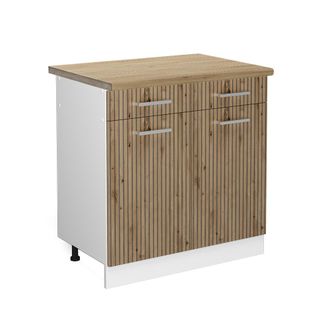 Vicco Mueble Bajo De Cocina R-line, Roble Artesanal, 80 Cm, Et Roble