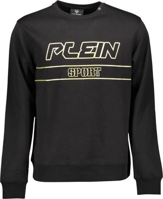Plein Sport Crewneck Sweatshirt - Heren - Sportshirts - Zwart - S - Katoen - Fitness