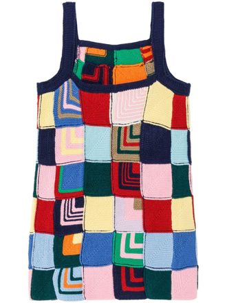 Re/Done Jurk met patchwork - Blauw