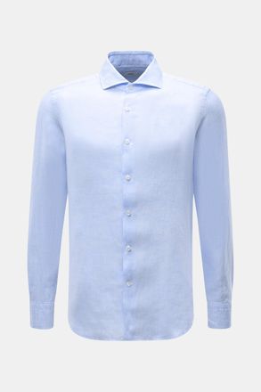 Braun Hamburg Men - Leinenhemd Haifisch-Kragen hellblau meliert