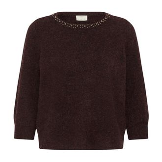 Kaffe Truien - Dames - Ronde hals truien - Bruin - L - Truien & Vesten