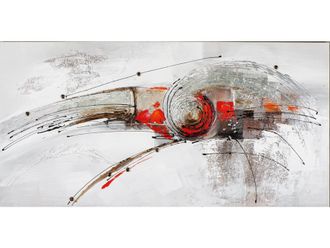 Schubiger M&ouml;bel Bild Wirbel in Silber und Rot