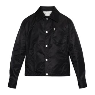 Ami Light Jackets, male, Black, Size: XL De Coeur Stud Buttoned Jacket