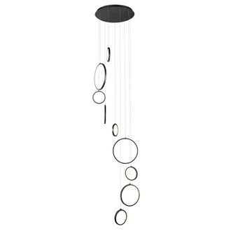 QAZQA Qazqa L&aacute;mpara Colgante De Dise&ntilde;o Negra Con 9 Luces Led Regulables