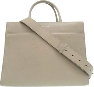 Bulgari Tweedehands leren schoudertassen - Dames - Vintage Shopper - Grijs - ONE Size - Leer - Vintage