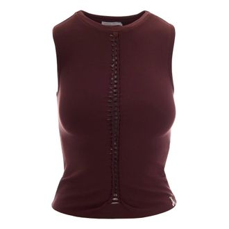 Patrizia Pepe Braided-detail Sleeveless Top - female - Patrizia Pepe - Sleeveless Tops - Brown - S - Tops