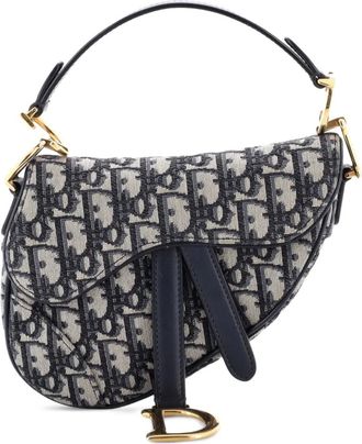 Dior Saddle Handbag Oblique Canvas Mini shoulder bag - Blauw