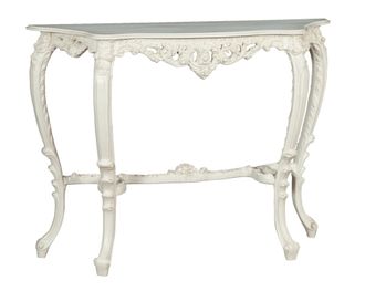 Biscottini International Consola De Madera En Acabado Antiguo Blanco Hecha En Italia