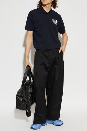 Moschino Polo With Patches, Mens, Navy Blue