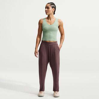 Nike Womens Zenvy Loose Mid-Rise Pants in Purple | IR1947-502