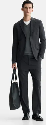H&M Regular Fit Suit Trousers in Dark Gray at Nordstrom, Size 33