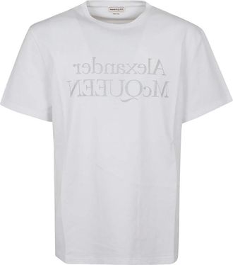 Alexander McQueen Wit T-shirt met Logoprint - Heren - T-shirts - Wit - S - Katoen - Tops