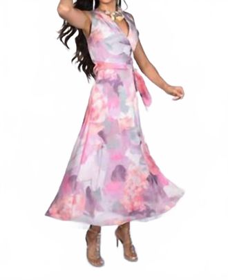 Frank Lyman Design Watercolor Woven Dress In Pink/lilac