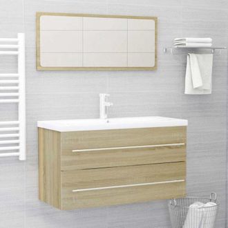 vidaXL Vidaxl - 2 Piece Bathroom Furniture Set Sonoma Oak Engineered Wood