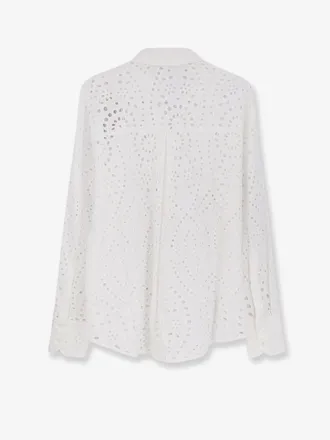 MC2 Saint Barth Womens Shirt Cristal Broderie Anglaise White Cotton