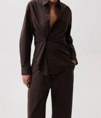 Pistola Denim Mila Classic Button-Down Top In Hot Toddy